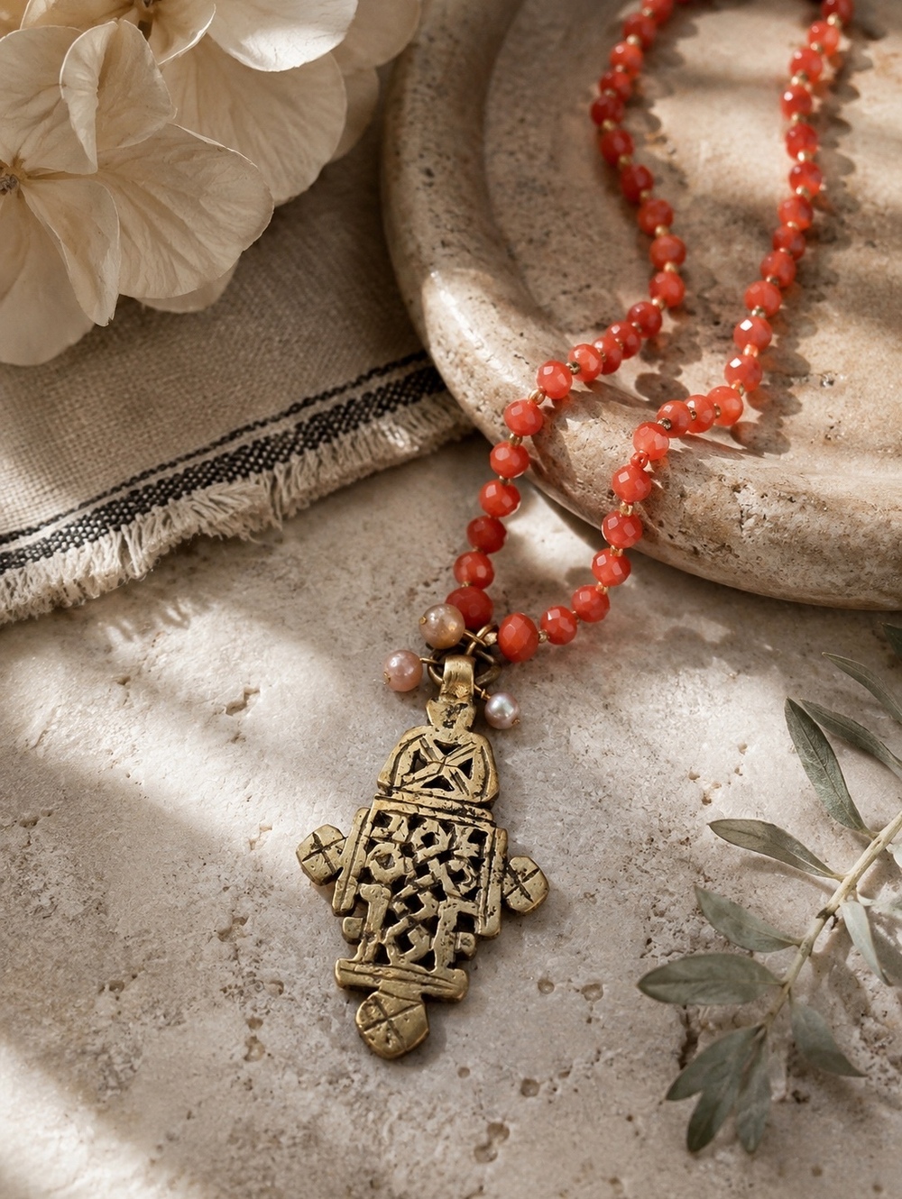 Vintage Ethiopian Coptic Cross Necklace